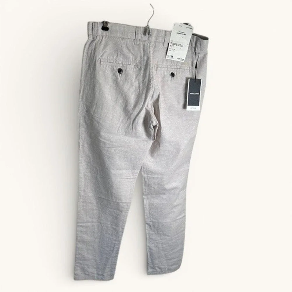 Jack & Jones Tapered Fit Linen Chino Pants | Modern Classic | Khaki | 30x32 NWT
